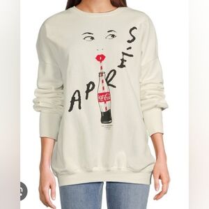 Apres Coca-Cola Artisy Oversized Pop Art Crewneck Sweatshirt New